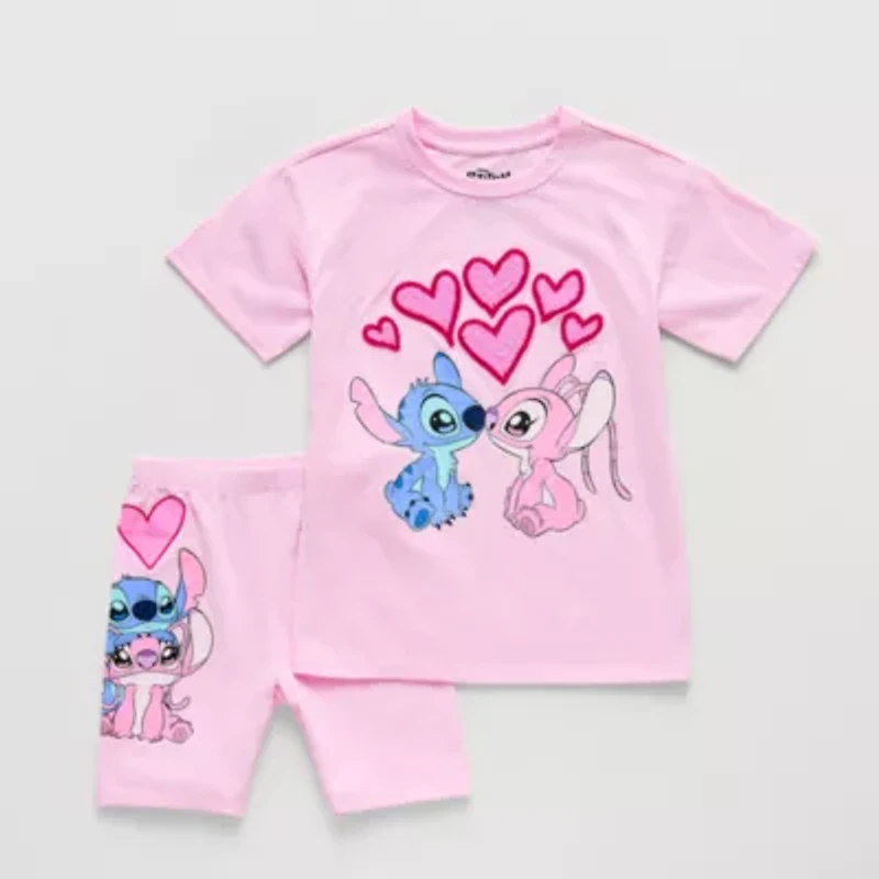 Disney Collection Little & Big Kid Girls Lilo Stitch 2-pc. Short Set