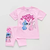 Disney Collection Little & Big Kid Girls Lilo Stitch 2-pc. Short Set
