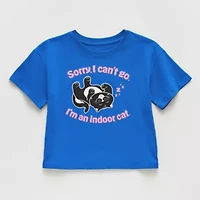 Thereabouts Little & Big Kid Girls Crew Neck Short Sleeve Boxy Fit Graphic T-Shirt