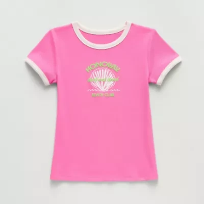 Thereabouts Little & Big Kid Girls Crew Neck Short Sleeve T-Shirt