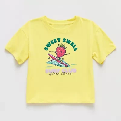 Xersion Little & Big Kid Girls Crew Neck Short Sleeve Relaxed Fit Graphic T-Shirt