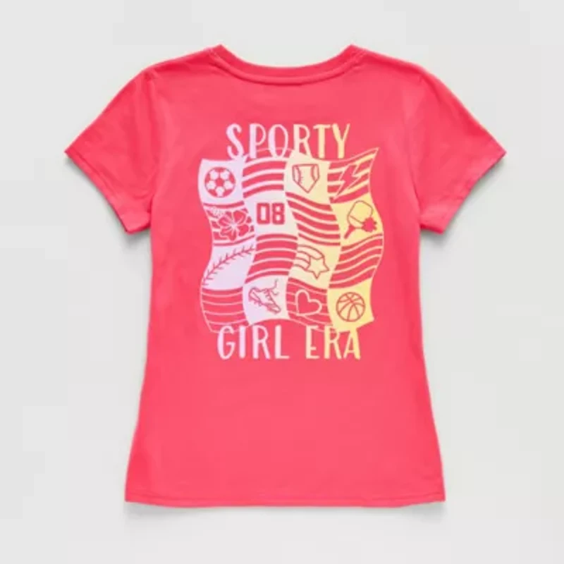 Xersion Little & Big Kid Girls Crew Neck Short Sleeve Regular Fit Graphic T-Shirt