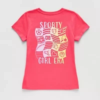 Xersion Little & Big Kid Girls Crew Neck Short Sleeve Regular Fit Graphic T-Shirt