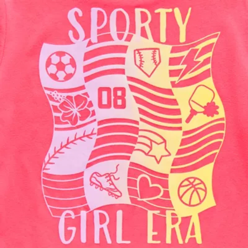 Xersion Little & Big Kid Girls Crew Neck Short Sleeve Regular Fit Graphic T-Shirt