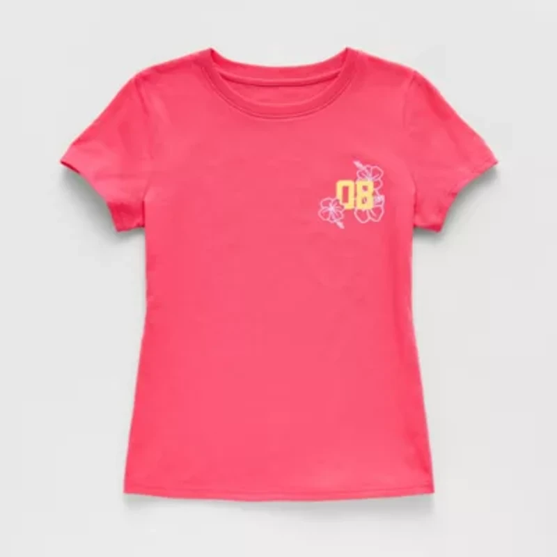 Xersion Little & Big Kid Girls Crew Neck Short Sleeve Regular Fit Graphic T-Shirt