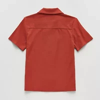 Thereabouts Little & Big Kid Boys Short Sleeve Fitted Regular Fit Button-Down Shirt