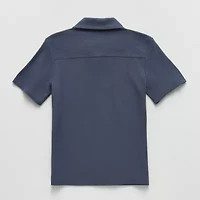 Thereabouts Little & Big Kid Boys Short Sleeve Fitted Regular Fit Button-Down Shirt