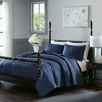 Madison Park Signature Serene 3-pc. Solid Quilt Set