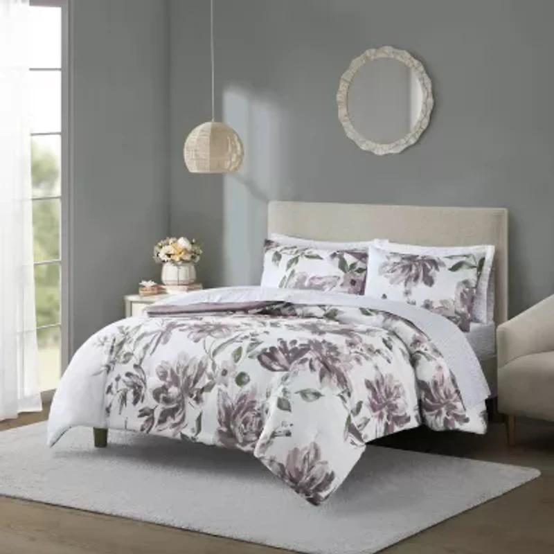 Madison Park Essentials Leena Floral Complete Bedding Set with Sheets