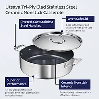 Tramontina Utsava Stainless Steel 5-qt. Covered Casserole