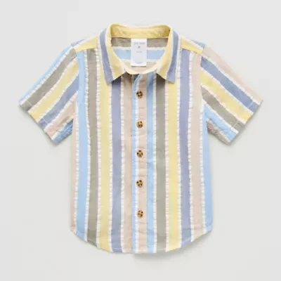 Okie Dokie Toddler & Little Boys Short Sleeve Regular Fit Button-Down Shirt