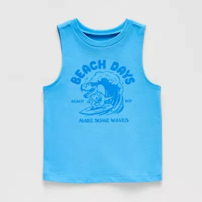 Okie Dokie Toddler & Little Boys Round Neck Sleeveless Tank Top