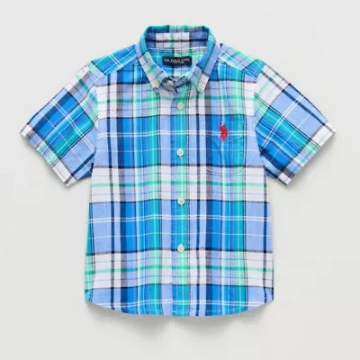 U.S. Polo Assn. Toddler Boys Short Sleeve Regular Fit Button-Down Shirt