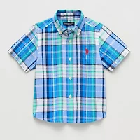 U.S. Polo Assn. Toddler Boys Short Sleeve Regular Fit Button-Down Shirt