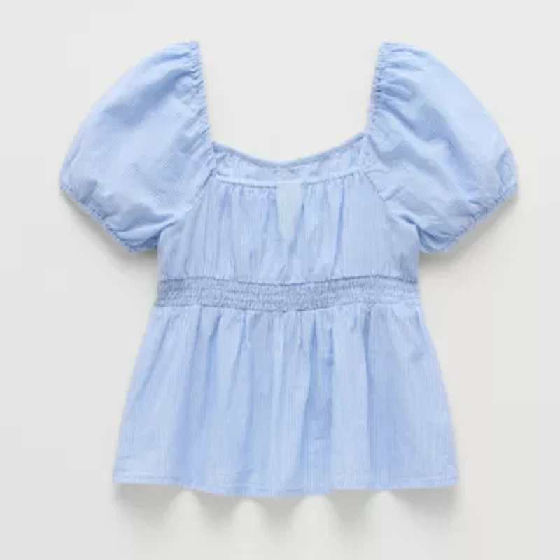 Thereabouts Little & Big Kid Girls Sweetheart Neck Short Sleeve Babydoll Top