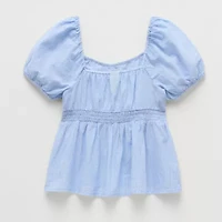 Thereabouts Little & Big Kid Girls Sweetheart Neck Short Sleeve Babydoll Top