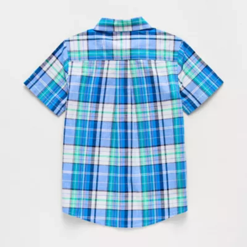 U.S. Polo Assn. Little & Big Kid Boys Short Sleeve Regular Fit Embroidered Button-Down Shirt