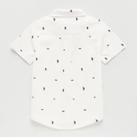 U.S. Polo Assn. Little & Big Kid Boys Short Sleeve Regular Fit Stretch Fabric Embroidered Button-Down Shirt