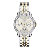 Relic® Womens Crystal-Accent Two-Tone Bracelet Watch ZR15753