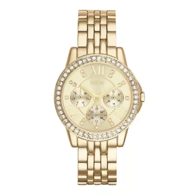 Relic® Womens Crystal-Accent Gold-Tone Bracelet Watch ZR15754