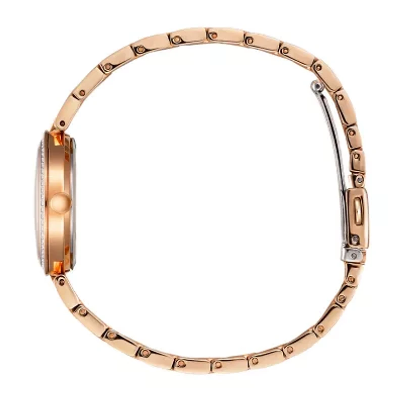 Citizen Crystal Womens Crystal Accent Rose Goldtone Stainless Steel Bracelet Watch Em0843-51d