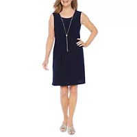 R & M Richards 3/4 Sleeve Jacket Dress with Removable Necklace