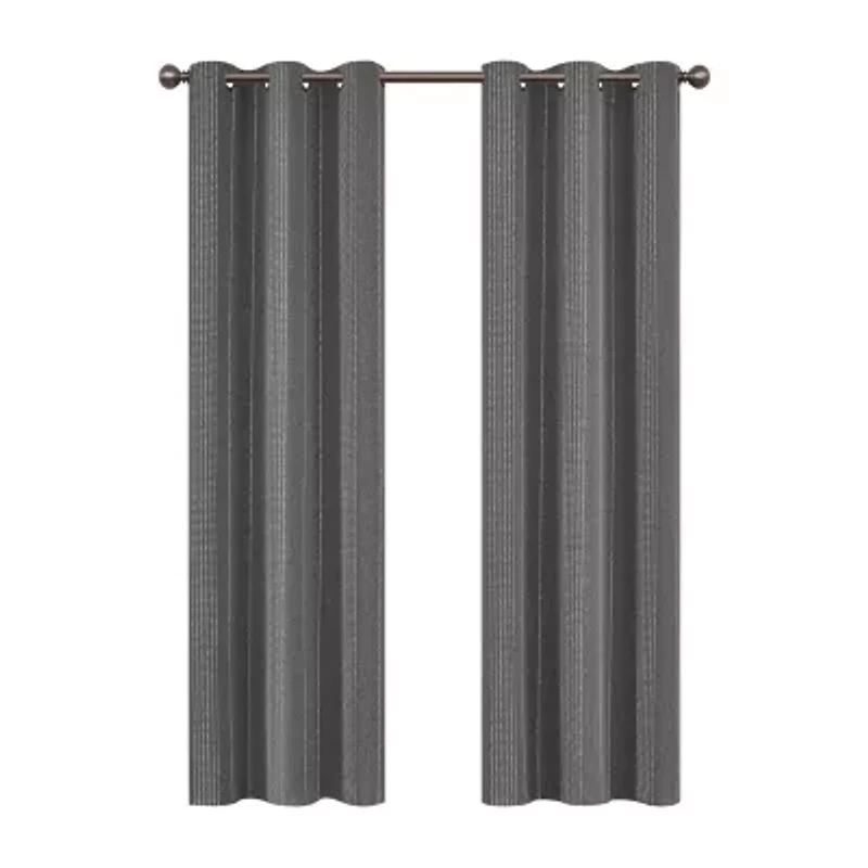 Eclipse Ronneby Stripe Grommet Top Blackout Single Curtain Panel