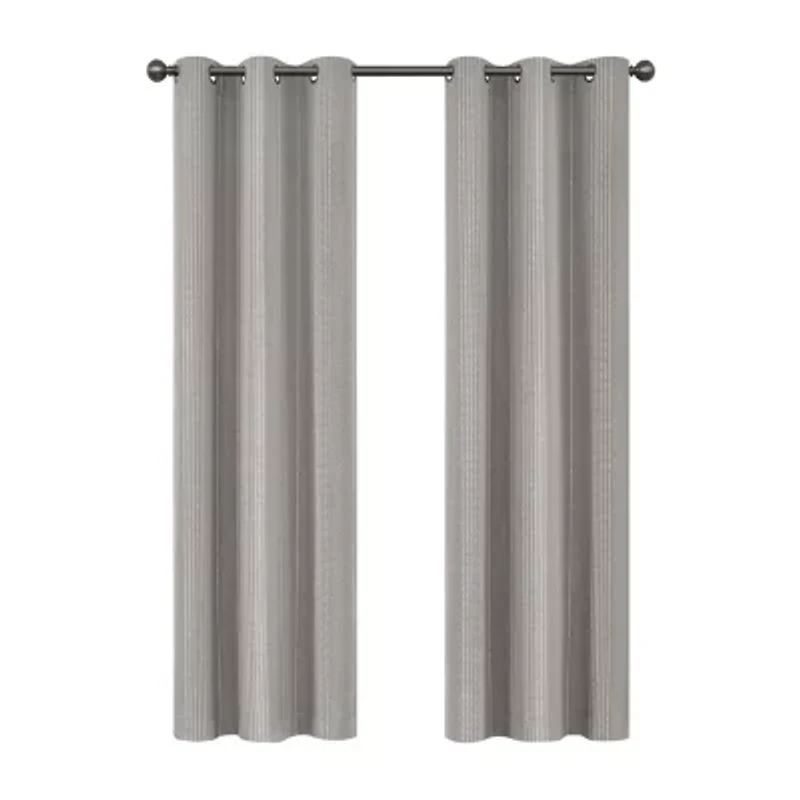 Eclipse Ronneby Stripe Grommet Top Blackout Single Curtain Panel
