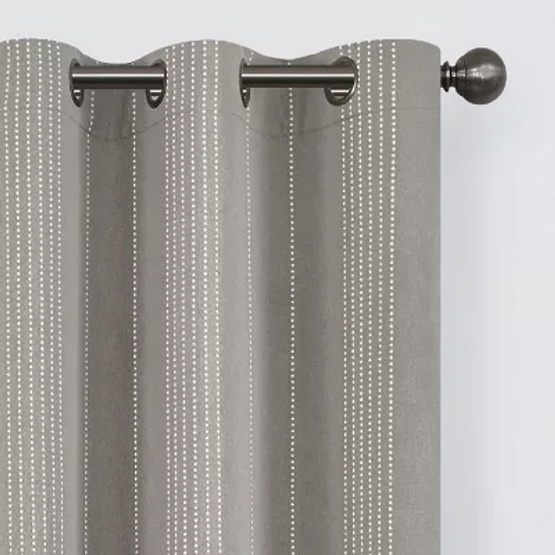 Eclipse Ronneby Stripe Grommet Top Blackout Single Curtain Panel