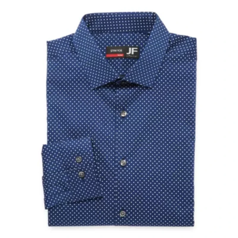 J. Ferrar Slim Ultra Comfort Mens Slim Fit Easy Care Stretch Fabric Long Sleeve Dress Shirt