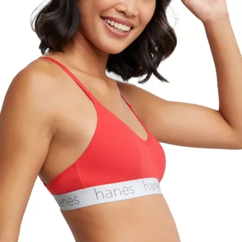 Hanes Originals Ultimate Stretch Cotton Women's Triangle Bralette, 2-Pack DHO101