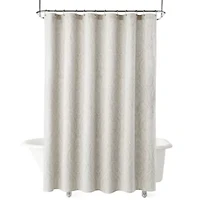 Fieldcrest Silver Gray Damask Scroll Shower Curtain