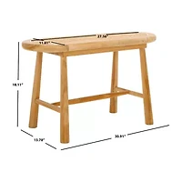 Anikka Wooden Rattan Bench