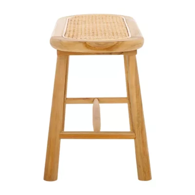 Anikka Wooden Rattan Bench