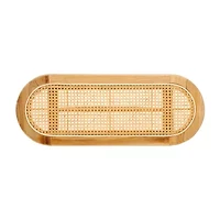 Anikka Wooden Rattan Bench