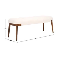 Maila Velvet Wooden Bench