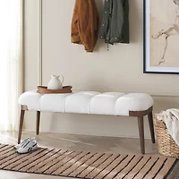 Maila Velvet Wooden Bench