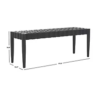 Walda Leather Wood Bench