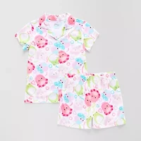 Little & Big Kid Girls Squishmallows V-Neck Short Sleeve 2-pc. Pajama Sets