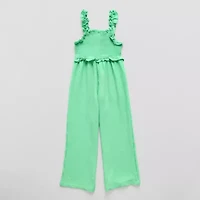 Thereabouts Little & Big Kid Girls Square Neck Sleeveless Jumpsuit