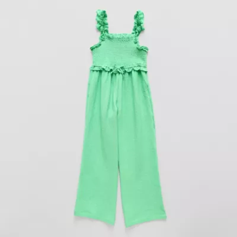 Thereabouts Little & Big Kid Girls Square Neck Sleeveless Jumpsuit