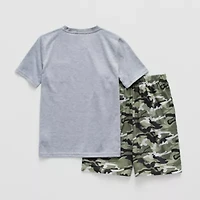 Sleep On It Little & Big Kid Boys Crew Neck Short Sleeve 2-pc. Pajama Sets