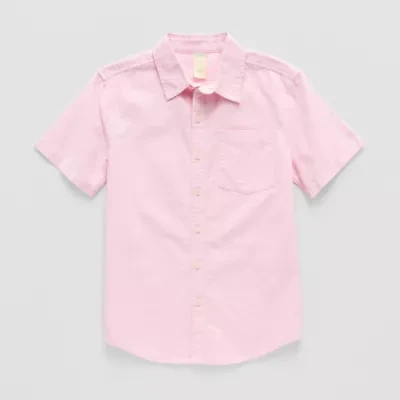 Thereabouts Little & Big Kid Boys Short Sleeve Regular Fit Button-Down Shirt