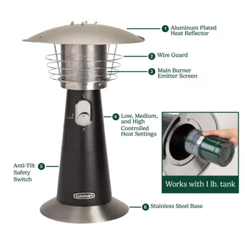 Cuisinart Outdoor Portable Tabletop Patio Heater