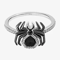Disney Jewels Collection Nightmare Before Christmas Womens 1/10 CT. T.W. Genuine Black Onyx Sterling Silver Side Stone Cocktail Ring