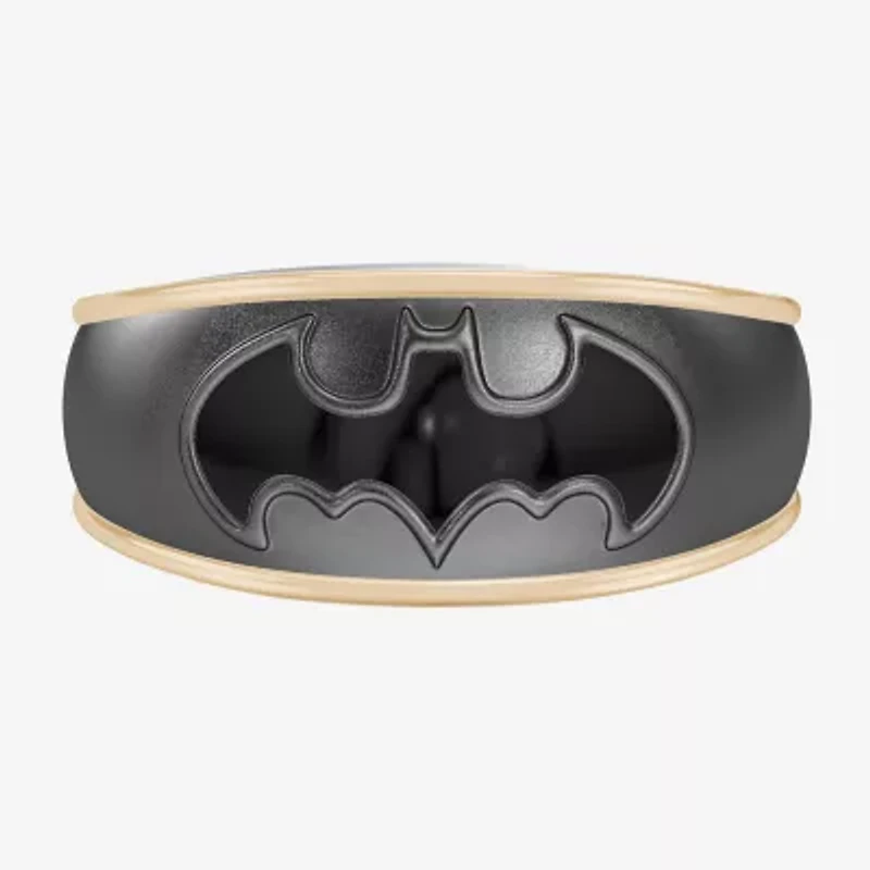 Batman Unisex Adult Genuine Black Onyx 14K Gold Over Silver Sterling Fashion Ring