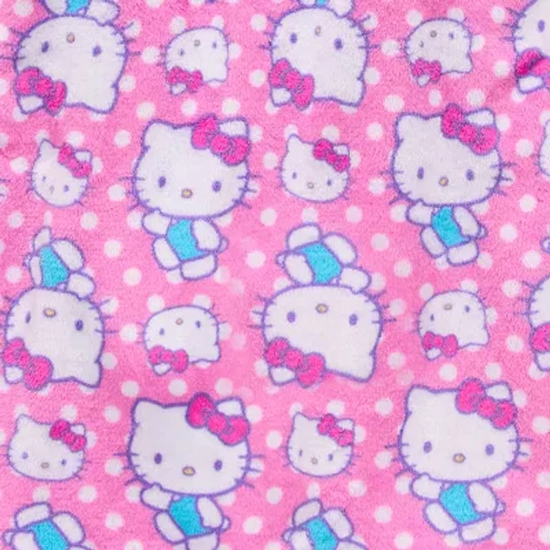 Girls Fleece Long Sleeve Knee Length Hello Kitty Robe
