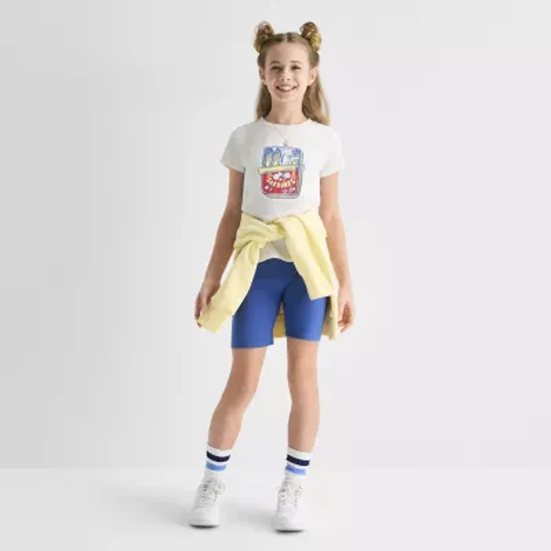 Thereabouts Little & Big Kid Girls Crew Neck Short Sleeve Classic Fit Graphic T-Shirt