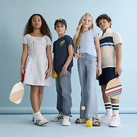 Thereabouts Little & Big Kid Girls Square Neck Short Sleeve Blouse