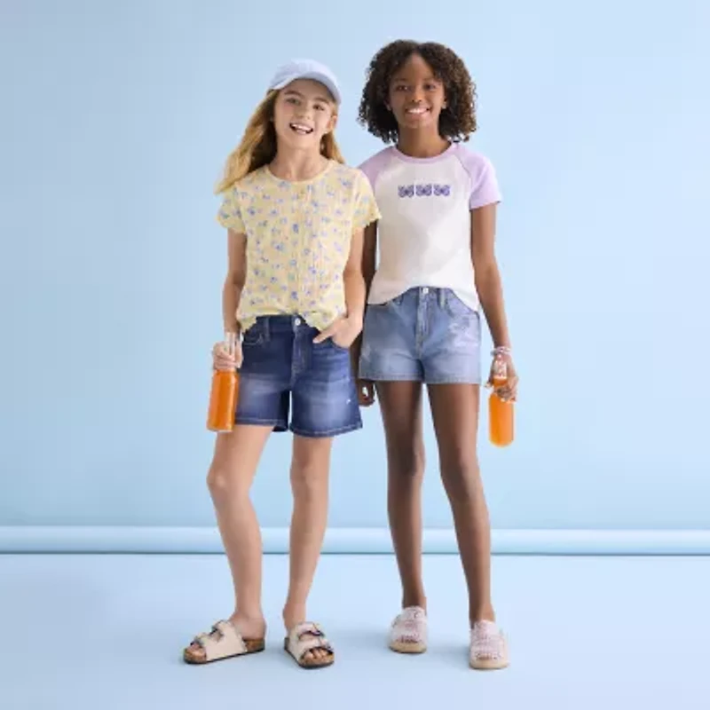 Thereabouts Little & Big Kid Girls Round Neck Short Sleeve T-Shirt